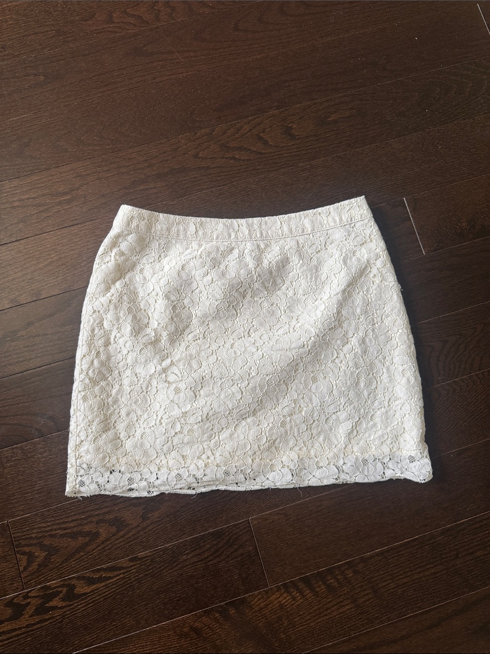 Aritzia White Lace Floral Mini Skirt